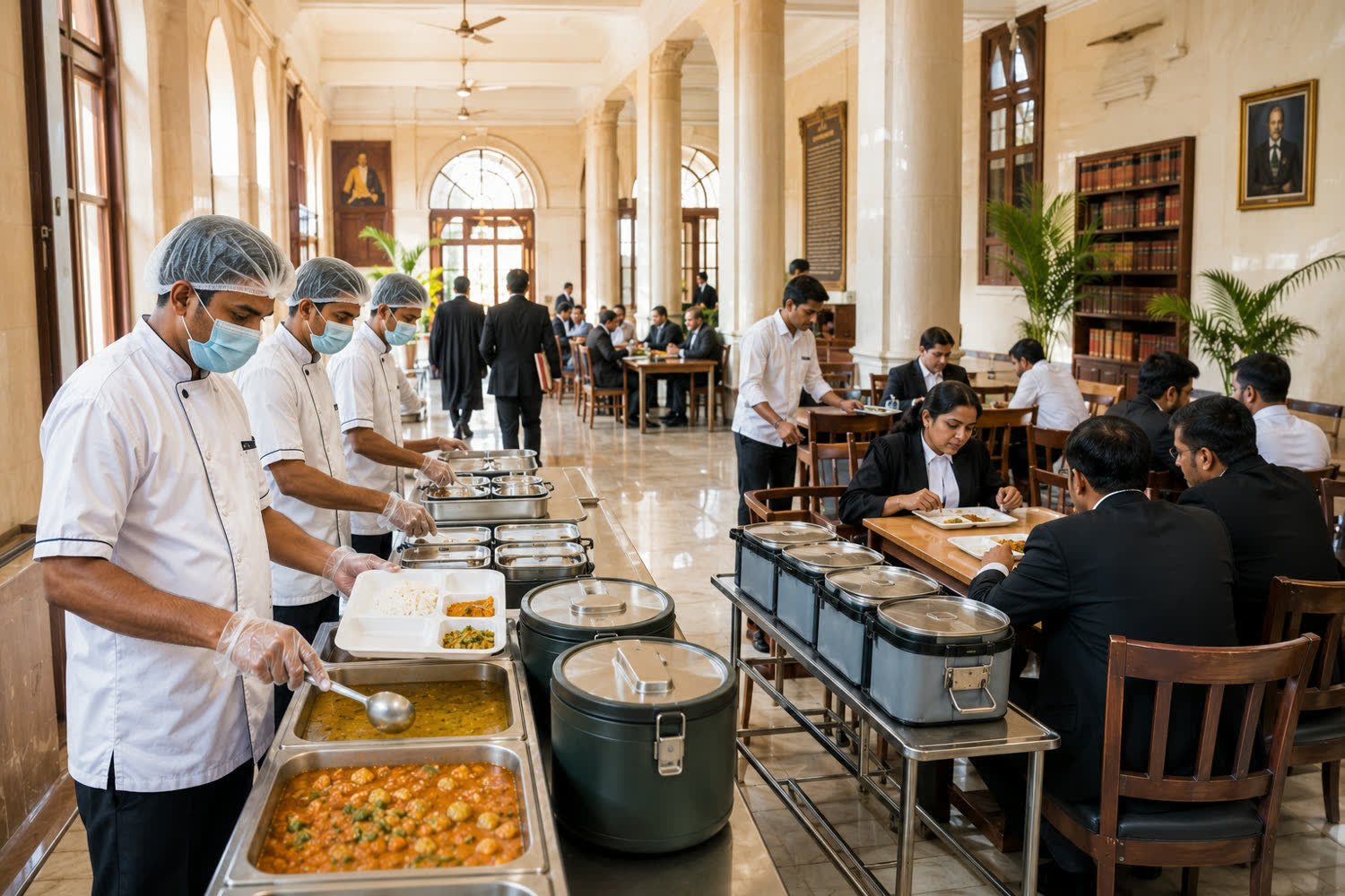 Bulk meal distribution under a public nutrition programme